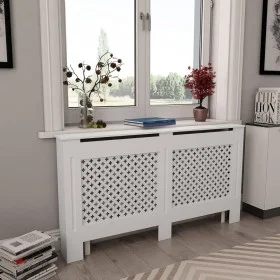 Radiator cover in white MDF 152x19x81.5 cm by vidaXL, Accessories for heating radiators - Ref: Foro24-284324, Price: 108,39 €...