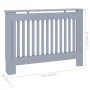 Cubierta para radiador MDF gris antracita 112x19x81,5 cm de vidaXL, Accesorios para radiadores de calefacción - Ref: Foro24-2...