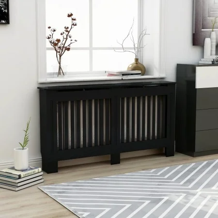 Cubierta para radiador MDF negro 152x19x81,5 cm de vidaXL, Accesorios para radiadores de calefacción - Ref: Foro24-288177, Pr...
