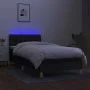 Box spring bed with LED mattress black fabric 80x200 cm by vidaXL, Beds and slatted bases - Ref: Foro24-3133911, Price: 282,1...