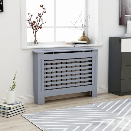 Cubierta para radiador MDF gris antracita 112x19x81,5 cm de vidaXL, Accesorios para radiadores de calefacción - Ref: Foro24-2...