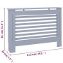 Cubierta para radiador MDF gris antracita 112x19x81,5 cm de vidaXL, Accesorios para radiadores de calefacción - Ref: Foro24-2...
