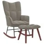 Silla mecedora con reposapiés terciopelo gris claro de vidaXL, Mecedoras - Ref: Foro24-328150, Precio: 166,06 €, Descuento: %