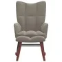 Silla mecedora con reposapiés terciopelo gris claro de vidaXL, Mecedoras - Ref: Foro24-328150, Precio: 166,06 €, Descuento: %