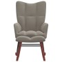 Silla mecedora con reposapiés terciopelo gris claro de vidaXL, Mecedoras - Ref: Foro24-328150, Precio: 166,79 €, Descuento: %