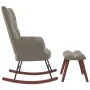 Silla mecedora con reposapiés terciopelo gris claro de vidaXL, Mecedoras - Ref: Foro24-328150, Precio: 166,06 €, Descuento: %