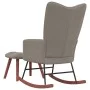 Silla mecedora con reposapiés terciopelo gris claro de vidaXL, Mecedoras - Ref: Foro24-328150, Precio: 166,06 €, Descuento: %