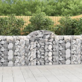 Cesta gaviones forma arco hierro galvanizado 200x50x100/120 cm en Macetas y jardineras | Comprar online en Foru.es