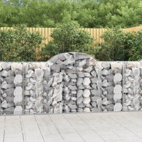 Cesta gaviones forma arco hierro galvanizado 200x50x100/120 cm en Macetas y jardineras | Comprar online en Foru.es