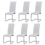 Sillas voladizas de comedor 6 unidades cuero sintético blanco de vidaXL, Sillas de comedor - Ref: Foro24-272419, Precio: 325,...