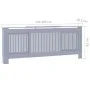 Cubierta para radiador MDF gris 205 cm de vidaXL, Accesorios para radiadores de calefacción - Ref: Foro24-325549, Precio: 134...