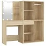 Dressing table with LED and 2 Sonoma oak plywood cabinets by vidaXL, Bedroom Dressers - Ref: Foro24-3082029, Price: 200,75 €,...