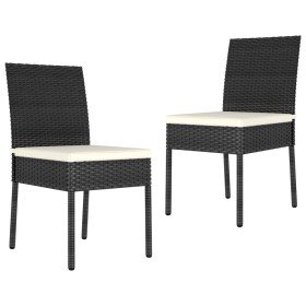Sillas de comedor de jardín 2 unidades ratán sintético negro en Sillas de jardín | Comprar online en Foru.es
