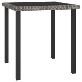 Mesa de comedor para jardín ratán sintético gris 70x70x73 cm en Mesas de jardín | Comprar online en Foru.es