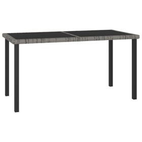 Mesa de comedor para jardín ratán sintético gris 140x70x73 cm en Mesas de jardín | Comprar online en Foru.es