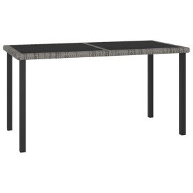 Mesa de comedor para jardín ratán sintético gris 140x70x73 cm en Mesas de jardín | Comprar online en Foru.es