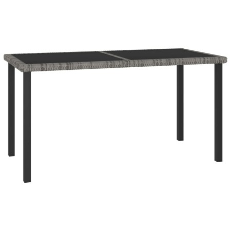 Mesa de comedor para jardín ratán sintético gris 140x70x73 cm en Mesas de jardín | Comprar online en Foru.es