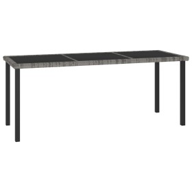 Mesa de comedor para jardín ratán sintético gris 180x70x73 cm en Mesas de jardín | Comprar online en Foru.es