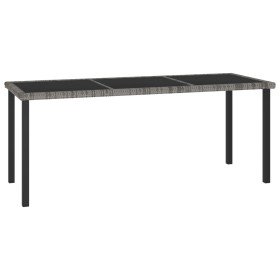 Mesa de comedor para jardín ratán sintético gris 180x70x73 cm en Mesas de jardín | Comprar online en Foru.es