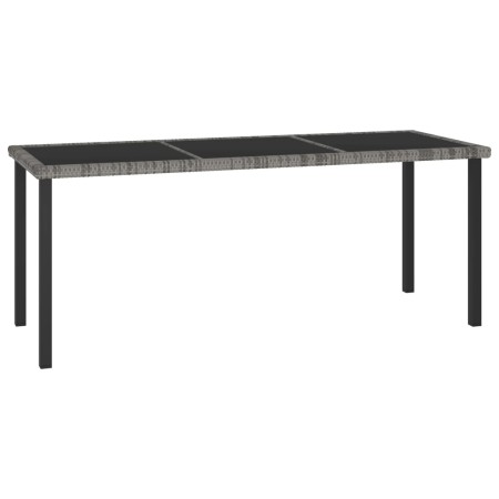 Mesa de comedor para jardín ratán sintético gris 180x70x73 cm en Mesas de jardín | Comprar online en Foru.es