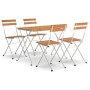 Muebles cafetería plegables 5 pzas madera maciza acacia y acero en Conjuntos de jardín | Comprar online en Foru.es