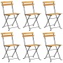Sillas de jardín plegables 6 uds madera maciza acacia y acero en Sillas de jardín | Comprar online en Foru.es