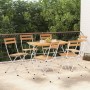 Sillas cafetería plegables 6 uds acero y madera maciza acacia en Sillas de jardín | Comprar online en Foru.es