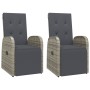 Sillones de jardín reclinables con cojines 2 uds ratán PE gris de vidaXL, Sillas de jardín - Ref: Foro24-319541, Precio: 328,...