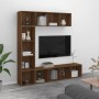 Set de estantería/mueble TV 3 pzas roble marrón 180x30x180 cm en Librerías y estanterías | Comprar online en Foru.es