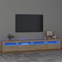 Mueble de TV con luces LED roble Sonoma 240x35x40 cm en Muebles TV | Comprar online en Foru.es
