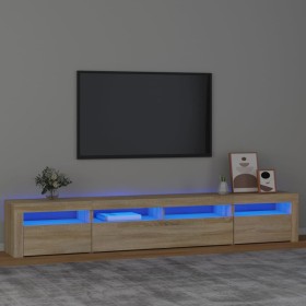 Mueble de TV con luces LED roble Sonoma 240x35x40 cm en Muebles TV | Comprar online en Foru.es