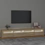 Mueble de TV con luces LED roble Sonoma 240x35x40 cm en Muebles TV | Comprar online en Foru.es