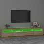 Mueble de TV con luces LED roble Sonoma 240x35x40 cm en Muebles TV | Comprar online en Foru.es