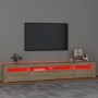 Mueble de TV con luces LED roble Sonoma 240x35x40 cm en Muebles TV | Comprar online en Foru.es