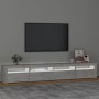 Mueble de TV con luces LED gris hormigón 240x35x40 cm en Muebles TV | Comprar online en Foru.es