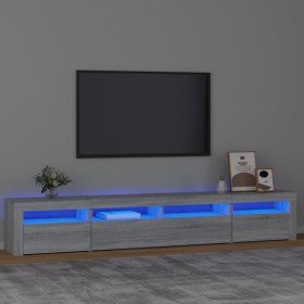 Mueble de TV con luces LED gris Sonoma 240x35x40 cm en Muebles TV | Comprar online en Foru.es