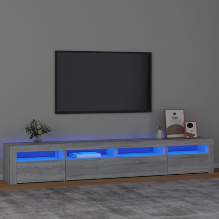 Mueble de TV con luces LED gris Sonoma 240x35x40 cm en Muebles TV | Comprar online en Foru.es