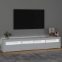 Mueble de TV con luces LED blanco 210x35x40 cm en Muebles TV | Comprar online en Foru.es