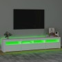 Mueble de TV con luces LED blanco 210x35x40 cm en Muebles TV | Comprar online en Foru.es
