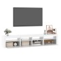 Mueble de TV con luces LED blanco 210x35x40 cm en Muebles TV | Comprar online en Foru.es