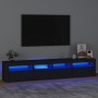 Mueble de TV con luces LED Negro 210x35x40 cm en Muebles TV | Comprar online en Foru.es