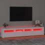 Mueble de TV con luces LED Negro 210x35x40 cm en Muebles TV | Comprar online en Foru.es