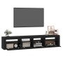 Mueble de TV con luces LED Negro 210x35x40 cm en Muebles TV | Comprar online en Foru.es