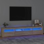 Mueble de TV con luces LED roble Sonoma 210x35x40 cm en Muebles TV | Comprar online en Foru.es