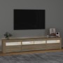 Mueble de TV con luces LED roble Sonoma 210x35x40 cm en Muebles TV | Comprar online en Foru.es