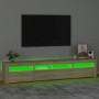 Mueble de TV con luces LED roble Sonoma 210x35x40 cm en Muebles TV | Comprar online en Foru.es