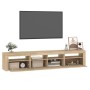 Mueble de TV con luces LED roble Sonoma 210x35x40 cm en Muebles TV | Comprar online en Foru.es