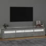 Mueble de TV con luces LED gris hormigón 210x35x40 cm en Muebles TV | Comprar online en Foru.es