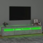 Mueble de TV con luces LED gris hormigón 210x35x40 cm en Muebles TV | Comprar online en Foru.es
