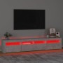 Mueble de TV con luces LED gris hormigón 210x35x40 cm en Muebles TV | Comprar online en Foru.es